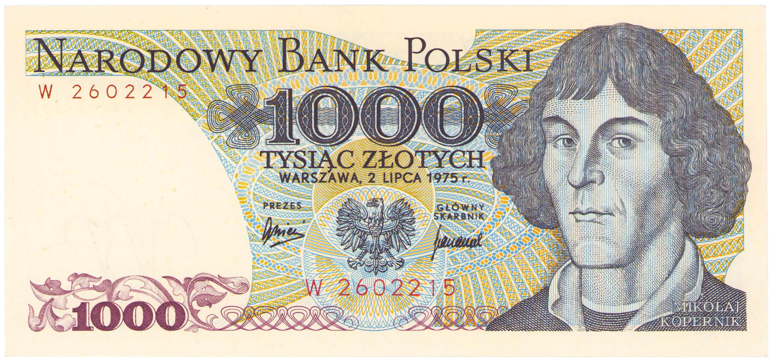 1.000 złotych 1975, seria W - RZADKI